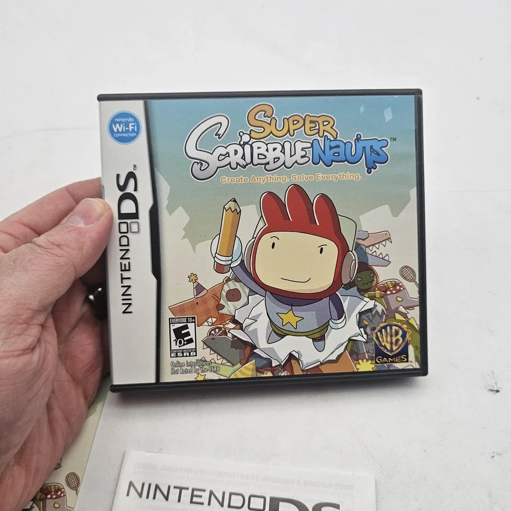 Super Scribblenauts Nintendo DS Complete CIB Game Case Manual WB Games E10+